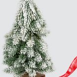 Маленькое фото 3: Ель искусственная заснеженная, Н19х8х8см, зеленый/белый