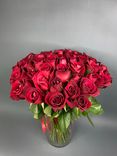 Фото флориста 1: Букет из 45 красных роз с лентой, 50 см, Россия