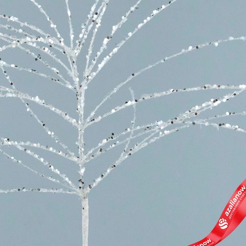 Фото 3: Ветка декоративная с глиттером, 73см, белый