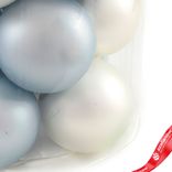 Маленькое фото 5: Набор шаров 12шт. в тубе (стекло), D4см, микс голубой/белый