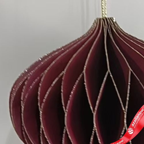 Фото 4: Украшение подвесное «Луковица» (бумага), D11х10см, темно-красный