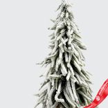 Маленькое фото 2: Ель искусственная заснеженная в кашпо, Н52х25х25см, зеленый/белый