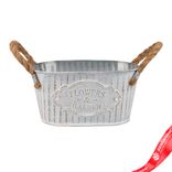 Маленькое фото 1: Кашпо с ручками (металл), 18x11,5хH9см, белый, вар. 2