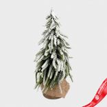 Маленькое фото 1: Ель искусственная заснеженная в кашпо, Н35х20х20см, зеленый/белый