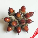 Маленькое фото 2: Набор желудей на вставках 12шт., D1,5x2,5xL12см, коричневый