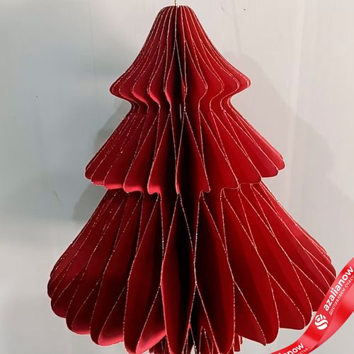 Украшение подвесное «Елочка» (бумага), D18х22см, красный