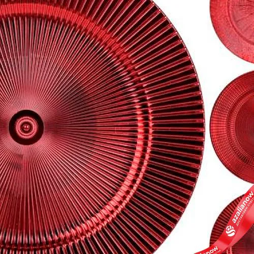 Фото 3: Поднос (пластик), D33см, в асс., красный