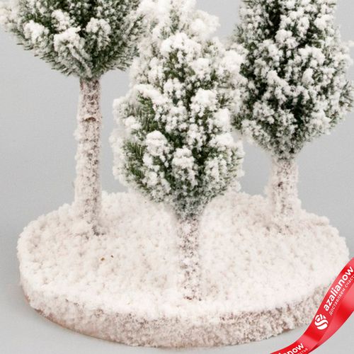 Фото 5: Елочки искусственные заснеженные на подставке, Н35х17х17см, зеленый/белый