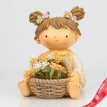 Маленькое фото 1: Сувенир «Девочка с корзинкой» (полирезин), H11,5x8,5x10см, желтый