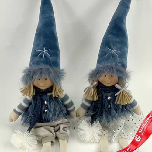 Фото 4: Сувенир «Мальчик/Девочка сидящий», Н60х16х11см, в асс., синий