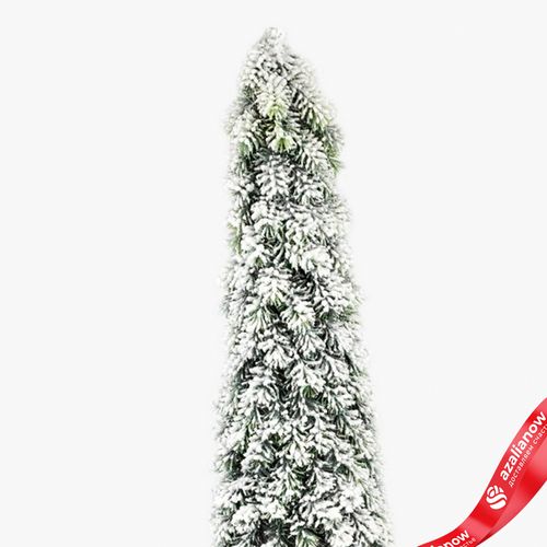 Фото 4: Ель искусственная заснеженная в кашпо, Н78х18х18см, зеленый/белый