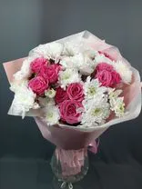 Фото флориста 1: Букет из хризантем и роз «Мысли о тебе»