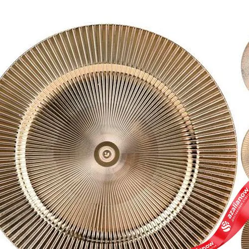 Фото 2: Поднос (пластик), D33см, в асс., золотой