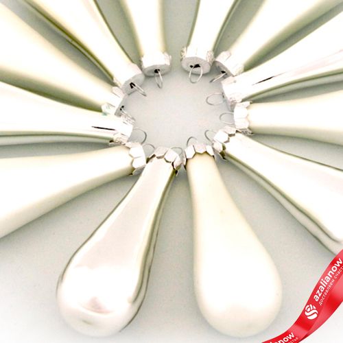 Фото 5: Набор украшений Капли 12шт. в тубе (стекло), 2,5x7,5см, микс серебряный