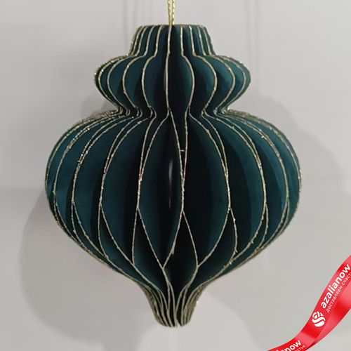 Украшение подвесное «Юла» (бумага), D8х10см, темно-зеленый