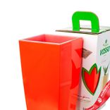 Маленькое фото 2: Горшок (Кашпо) с автополивом «Vina», пластик, 9,5x9,5x18,5см, оранжевый