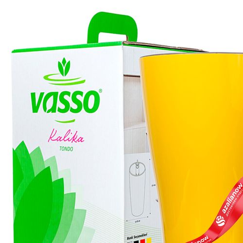 Фото 2: Горшок (Кашпо) с автополивом «Kalika Tondo», пластик, D17,3x26,5см, желтый