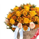 Маленькое фото 4: Акция! Букет из желтых роз и хризантем «Солнечная Палома». Сервис доставки цветов AzaliaNow