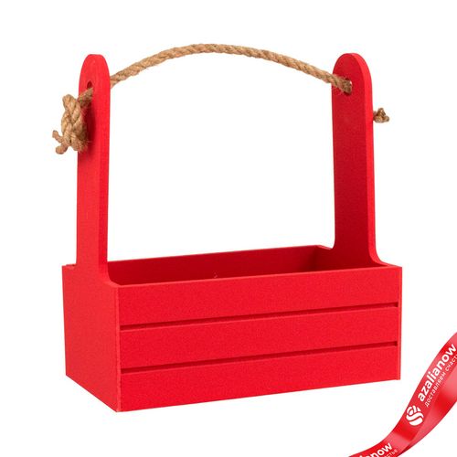 Фото 2: Корзина (дерево), 21х12х23см, красный