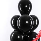 Маленькое фото 2: Композиция из 7 шаров с гелием «Пирамида», 30 см, черный