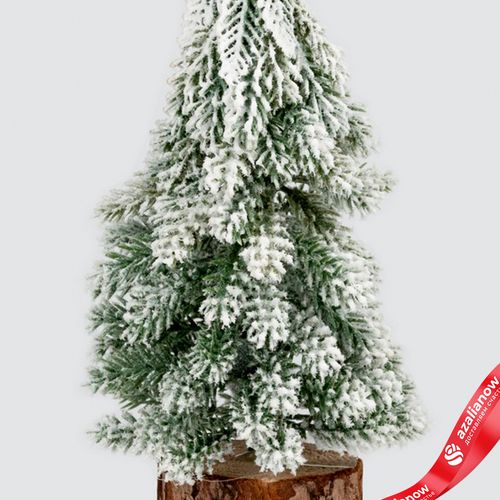 Фото 4: Ель искусственная заснеженная, Н19х8х8см, зеленый/белый