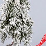 Маленькое фото 3: Ель искусственная заснеженная Н25х12х12см, зеленый/белый