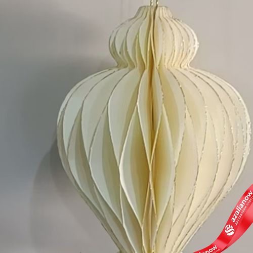 Фото 2: Украшение подвесное «Юла» (бумага), D9,5х15см, кремовый