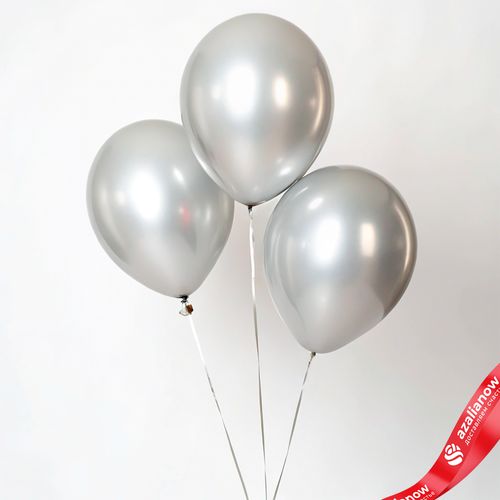 Композиция из 3 шаров с гелием, 30 см, серебряный
