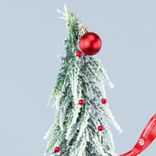 Маленькое фото 4: Ель искусственная заснеженная с шариками, Н63х15х15см, зеленый/красный