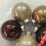 Маленькое фото 2: Набор шаров 12шт. в тубе (стекло), D3см, микс шампань/коричневый