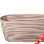 Маленькое фото 2: Цветочный горшок с поддоном «Sahara» (пластик), 26,7x12,6хН11,8см, 2,65л, серо-коричневый
