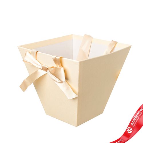 Коробка для букета с лентами, 10,5х19,5х18 см, слоновая кость