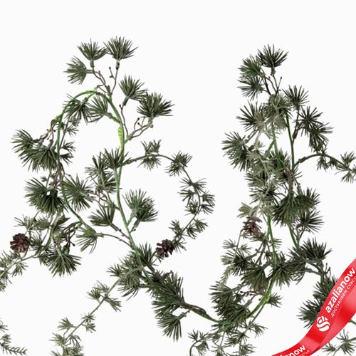 Фото 4: Гирлянда сосновая с шишками, 180см, зеленый