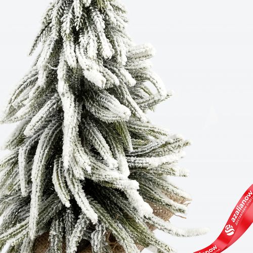 Фото 3: Ель искусственная заснеженная в кашпо, Н45х20х20см, зеленый/белый