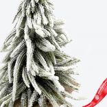 Маленькое фото 3: Ель искусственная заснеженная в кашпо, Н45х20х20см, зеленый/белый