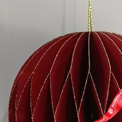 Фото 4: Украшение подвесное «Шар» (бумага), D8см, красный