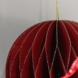 Маленькое фото 4: Украшение подвесное «Шар» (бумага), D8см, красный