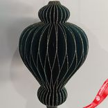 Маленькое фото 1: Украшение подвесное «Юла» (бумага), D9,5х15см, темно-зеленый