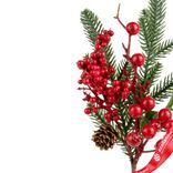 Маленькое фото 4: Ветка еловая с ягодами, H31 см, красный