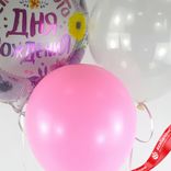 Маленькое фото 5: Композиция из 3 шаров с гелием «Счастливого Дня Рождения (цветы)», вар. 3