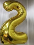Фото флориста 1: Шар с гелием «Цифра - 2», 102 см., золото