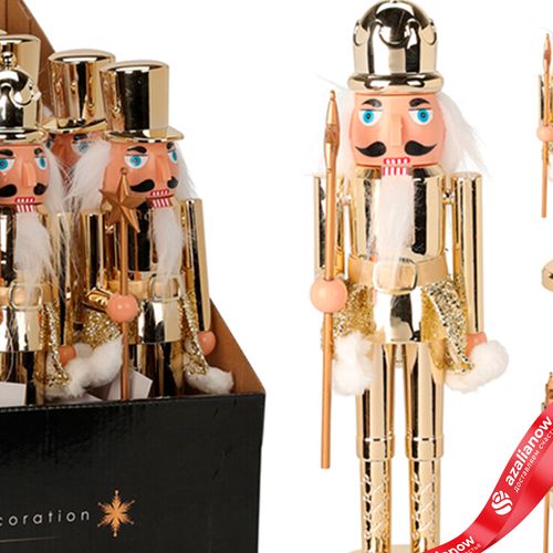 Фото 5: Сувенир «Щелкунчик» (дерево), 28,5х8х8см, в асс., золотой