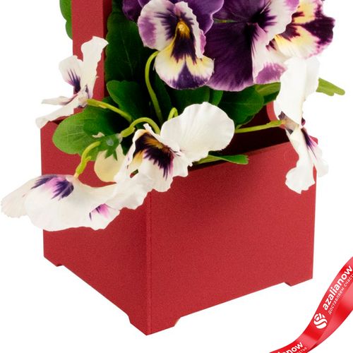 Фото 4: Корзина (дерево), 14х14х30см, бордовый