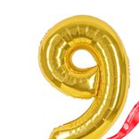 Маленькое фото 2: Шар с гелием «Цифра - 9», 102 см., золото
