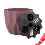 Маленькое фото 2: Кашпо «Геометрия» (пластик), D13xH16см, 0,8л, фиолетовый