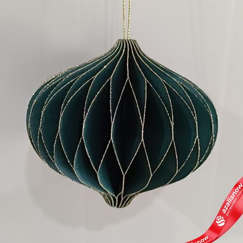 Украшение подвесное «Луковица» (бумага), D11х10см, темно-зеленый