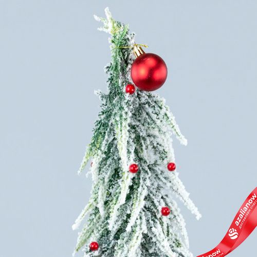 Фото 4: Ель искусств. заснеженная с шариками, Н75х15х15см, зеленый/красный