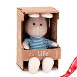 Маленькое фото 3: Игрушка м/н «Зайчик Ушастик» в подарок, в коробке, 10х13хH35см, серый