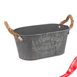 Маленькое фото 1: Кашпо с ручками (металл), 24x14хH11см, серый