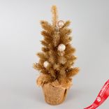 Маленькое фото 1: Ель искусственная с шарами, H46см, золотой